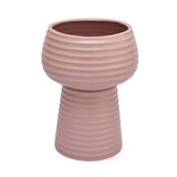 Fluting Design Decorative Dolomite Planter (Pink)