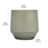 Fluting Design Decorative Dolomite Planter (Green)