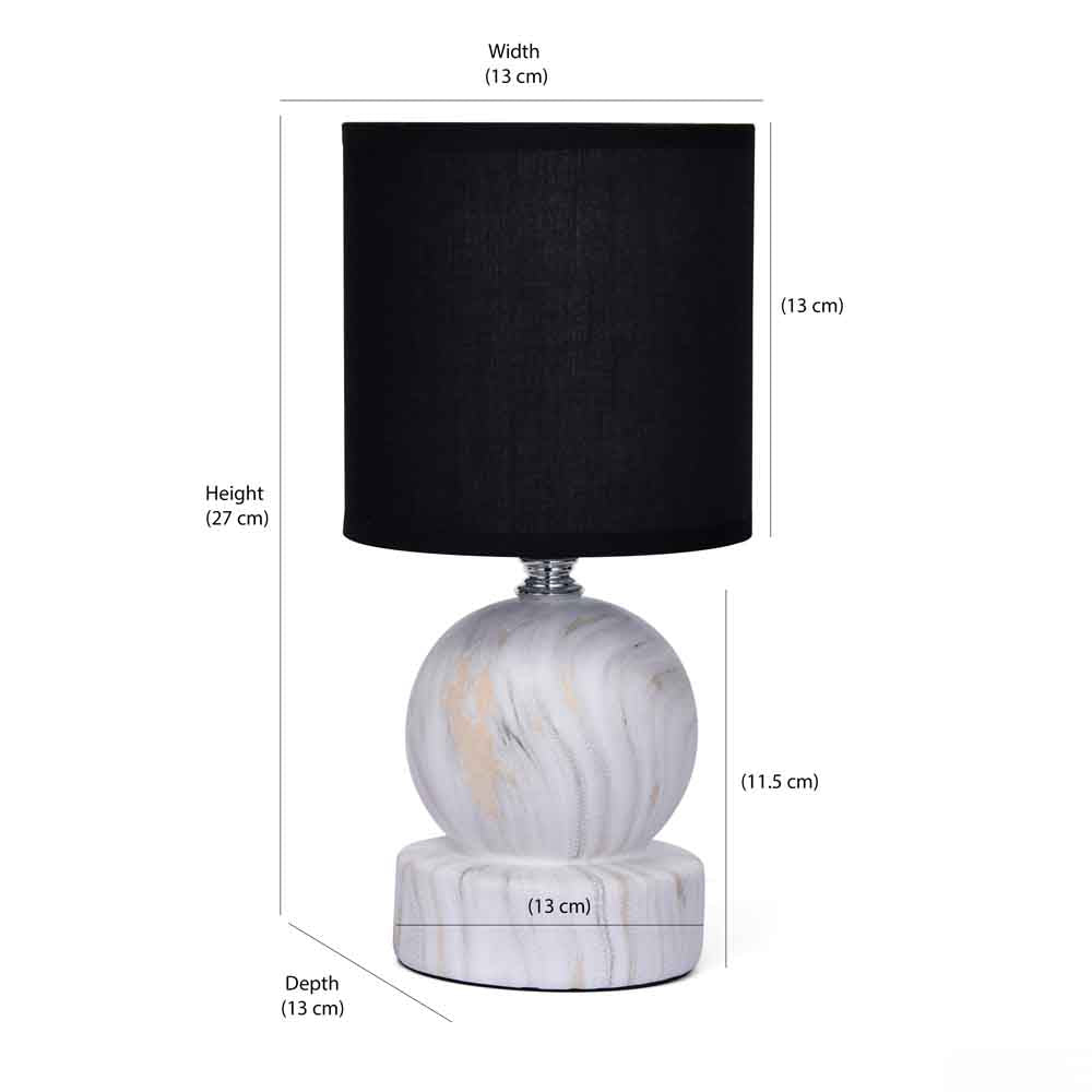 Marble Finish Ceramic Base Table Lamp (White)