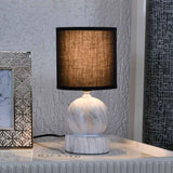 Nilkamal Marble Finish Ceramic Base Table Lamp White