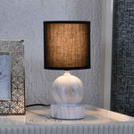 Marble Finish Ceramic Base Table Lamp (White)