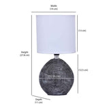 Decorative Fabric Shade Ceramic Base Table Lamp (Grey)