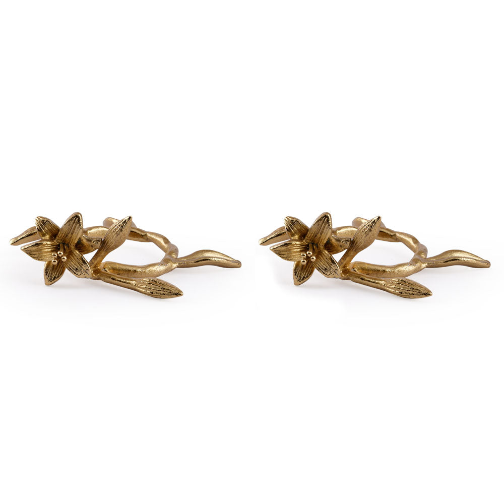 Decorative Metal Napkin Rings Set of 2 (Gold)