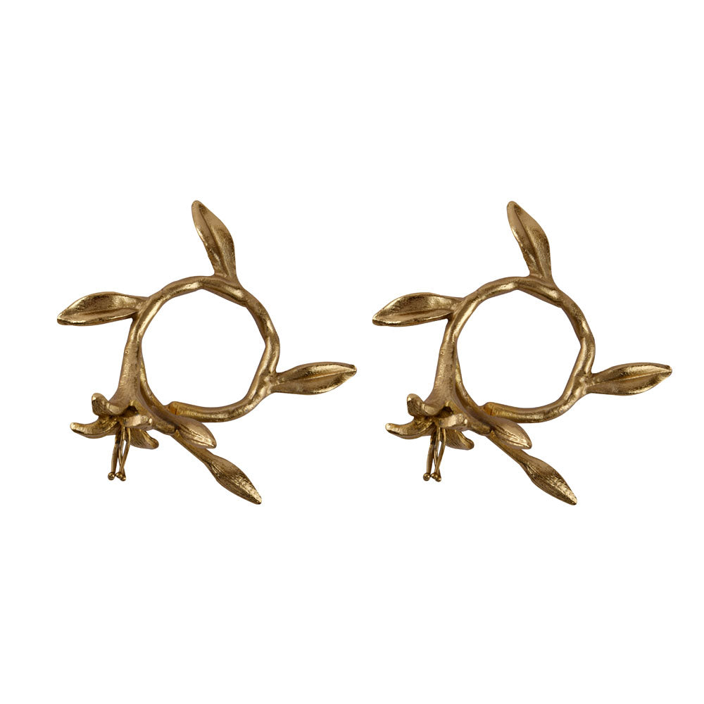 Decorative Metal Napkin Rings Set of 2 (Gold)