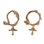 Flora Twigs Metal Napkin Rings Set of 2 (Gold & White)