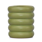 Cylindrical Decorative Ceramic Vase (Green)