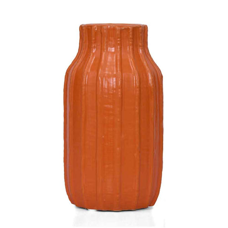 Bottle Shaped Decorative Ceramic Vase (Orange)