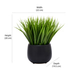 Artificial Grass With Ceramic Pot (Green)