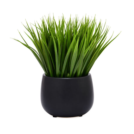 Artificial Grass With Ceramic Pot (Green)