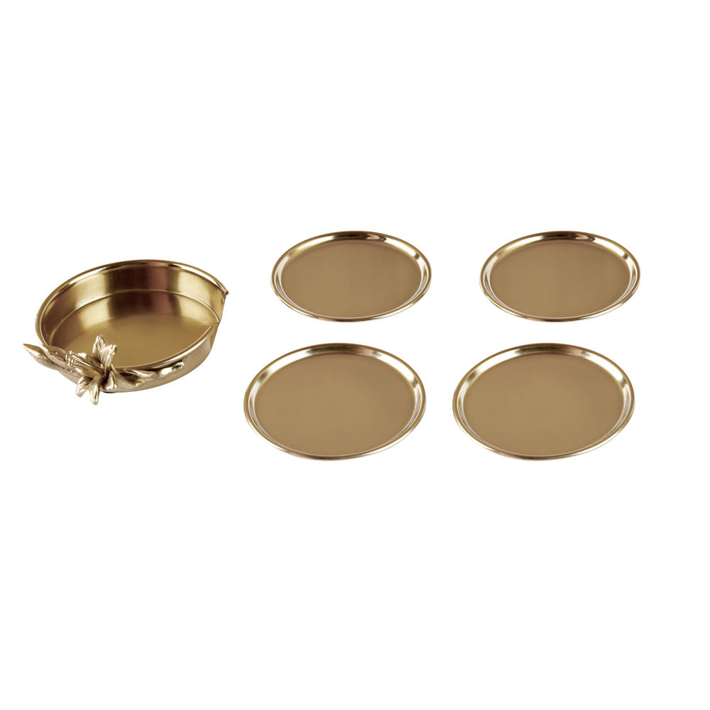 Decorative Metal Coasters Set of 4 (Gold)