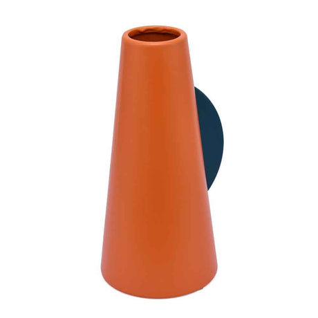 Single Ear Decorative Ceramic Vase (Orange)