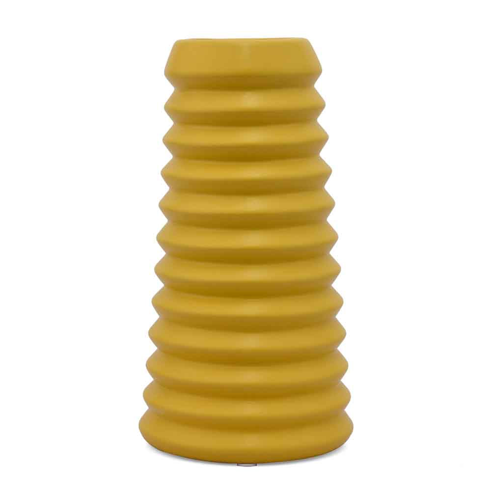 Trapeze Fluting Decorative Ceramic Vase (Yellow)