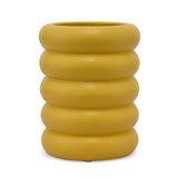 Cylindrical Decorative Ceramic Vase (Yellow)