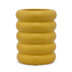 Cylindrical Decorative Ceramic Vase (Yellow)