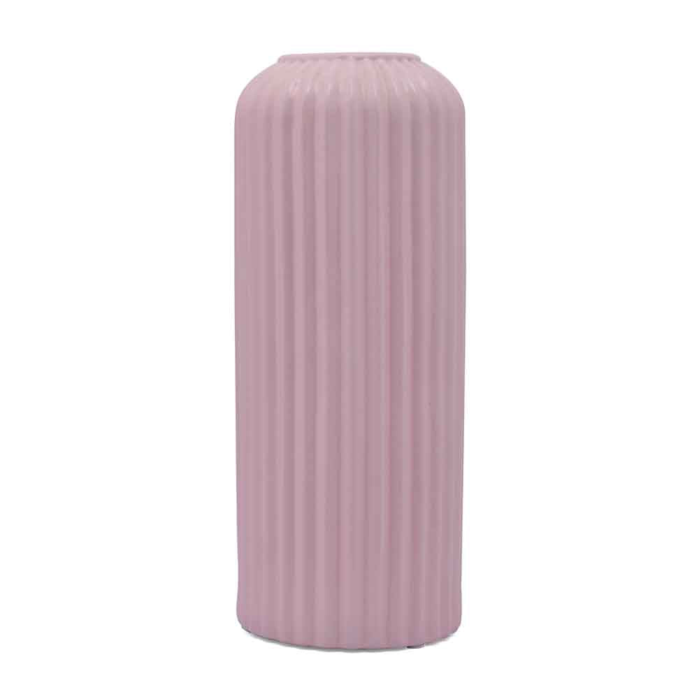 Cylindrical Decorative Ceramic Vase (Pink)