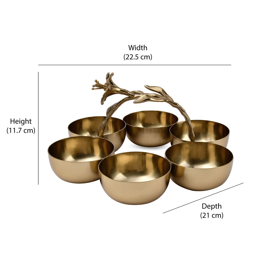 Lily Twigs 6 Bowl Condiments Set (Gold)