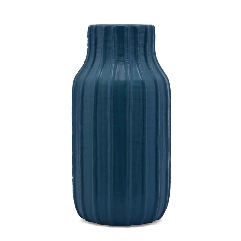 Bottle Shaped Decorative Ceramic Vase (Blue)