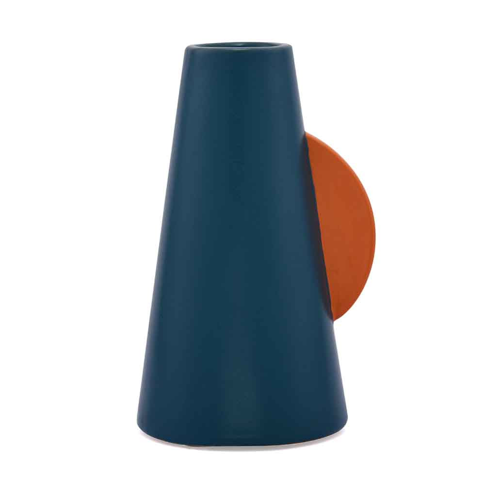 Single Ear Decorative Ceramic Vase (Blue)