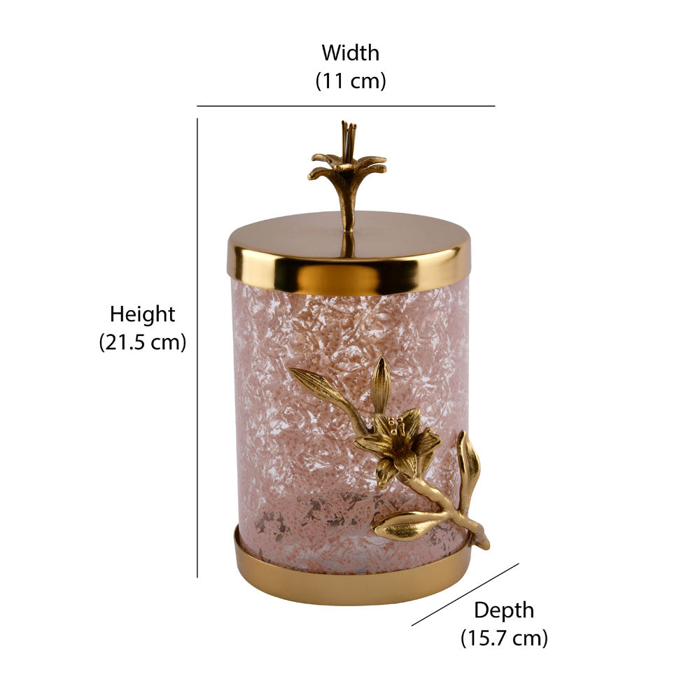 Lily Twigs Cannister  - Large (Pink & Gold)