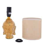 Buddha Face Ceramic Base Table Lamp (Gold)