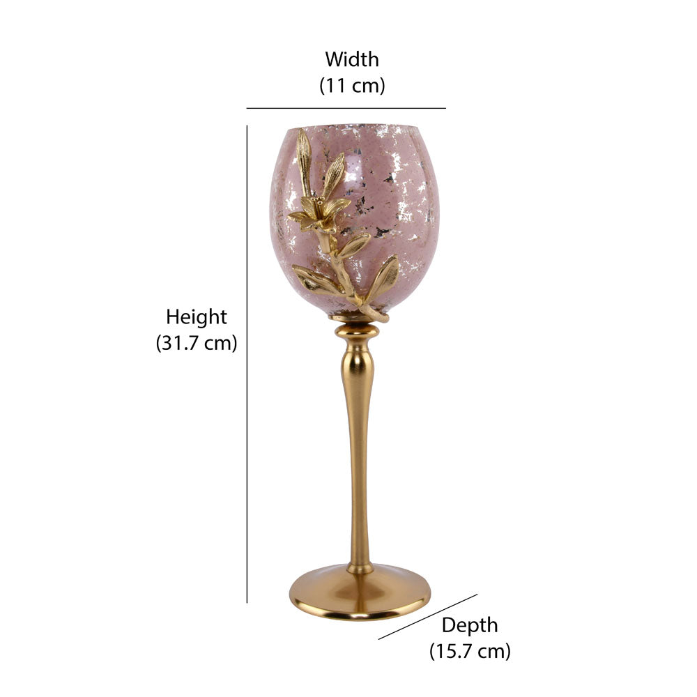 Lily Twigs Candle Stand  - Medium (Pink & Gold)