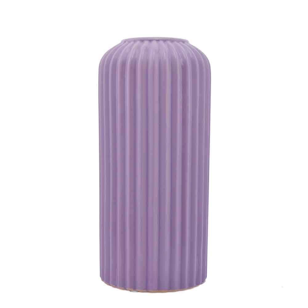 Cylindrical Decorative Ceramic Vase (Lilac)