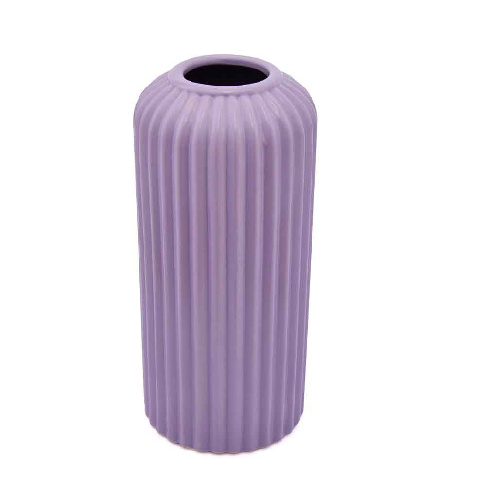 Cylindrical Decorative Ceramic Vase (Lilac)