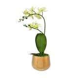 Artificial Orchid Plant With Pot (Yellow)