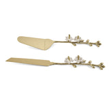 Floral Design Steel & Brass Cutlery Set (Gold)