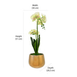 Artificial Orchid Plant With Pot (Yellow)