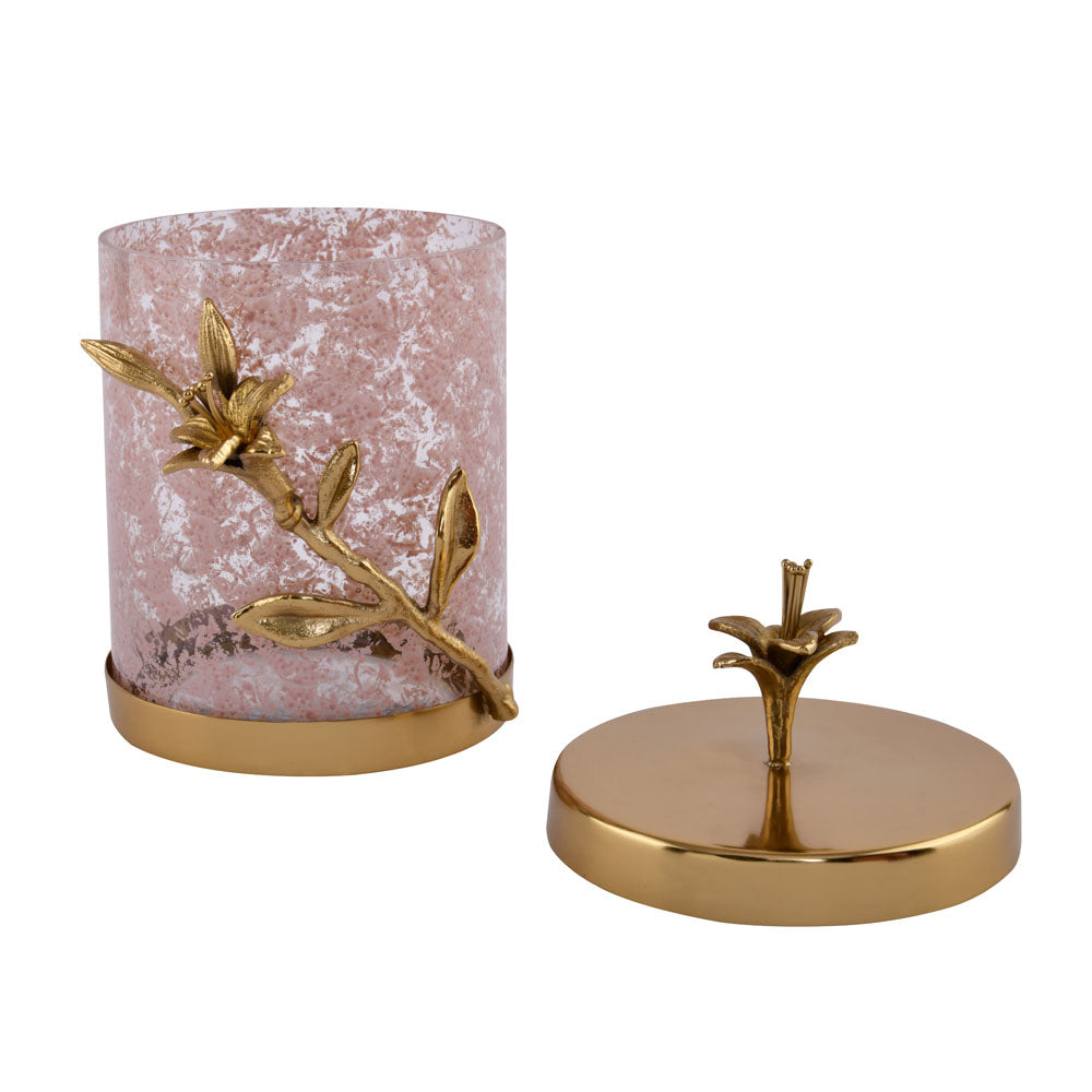 Lily Twigs Cannister - Small (Pink & Gold)