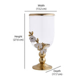 Decorative Hurricane Metal & Glass Candle Holder (Transparent & Gold)