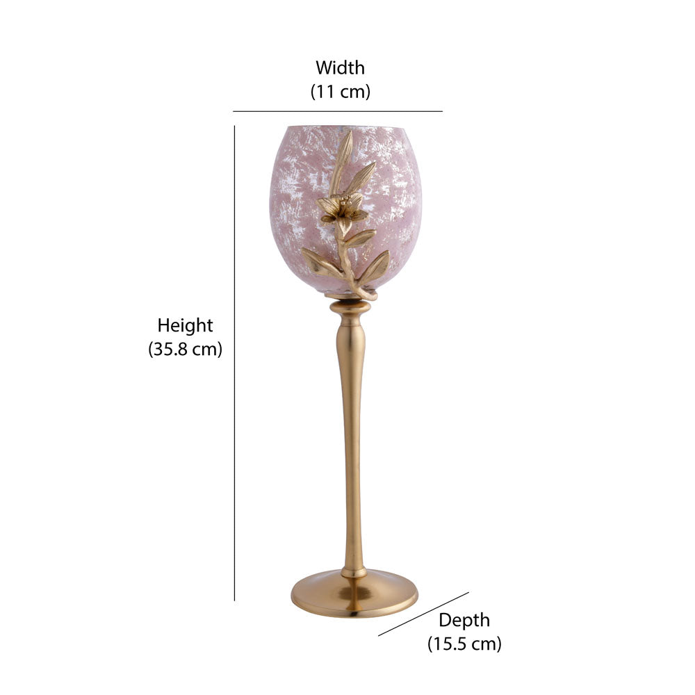 Lily Twigs Candle Stand - Large (Pink & Gold)