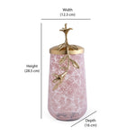 Lily Twigs Glass & Metal Urn (Small, Pink & Gold)