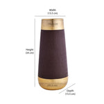 Faux Leather and Metal Vase  - Small (Brown & Gold)