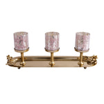 Decorative 3 Votives Metal & Glass Candle Stand (Pink & Gold)