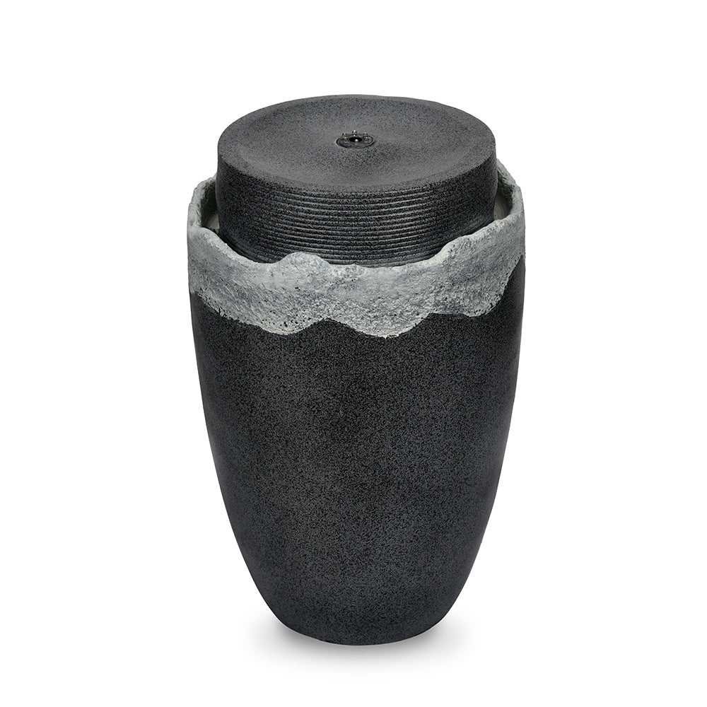 Vessel with Light Decorative Water Fountain (Grey)