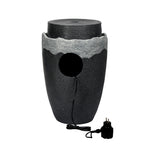 Vessel with Light Decorative Water Fountain (Grey)