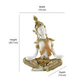 Buddha Holding Platter Decorative Polyresin Showpiece (Cream)