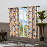 Geometric 5 Ft Polyester Window Curtains Set of 2 (Multicolor)