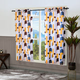 Abstract 5 Ft Polyester Window Curtains Set of 2 (Multicolor)