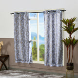 Abstract 5 Ft Polyester Double Layer Window Curtains Set of 2 (Grey)