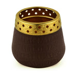 Decorative Votive Candle Holder (Brown & Gold)