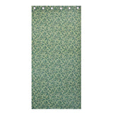 Leaf Design Semi Transparent 7 Ft Polyester Door Curtains Set Of 2 (Green)