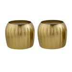 Decorative Metal Votive With Wax Set of 2 (Gold)