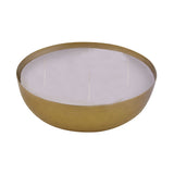 Decorative Metal Urli Bowl with Wax (Small, Gold)