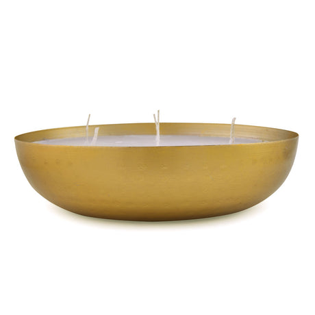 Decorative Metal Urli Bowl with Wax (Large, Gold)