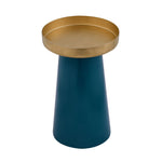 Decorative Metal Taper Candle Holder (Teal & Gold)