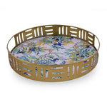 Floral Round Iron Platter (Multicolor)