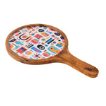 Round Wooden Pizza Platter (Brown)